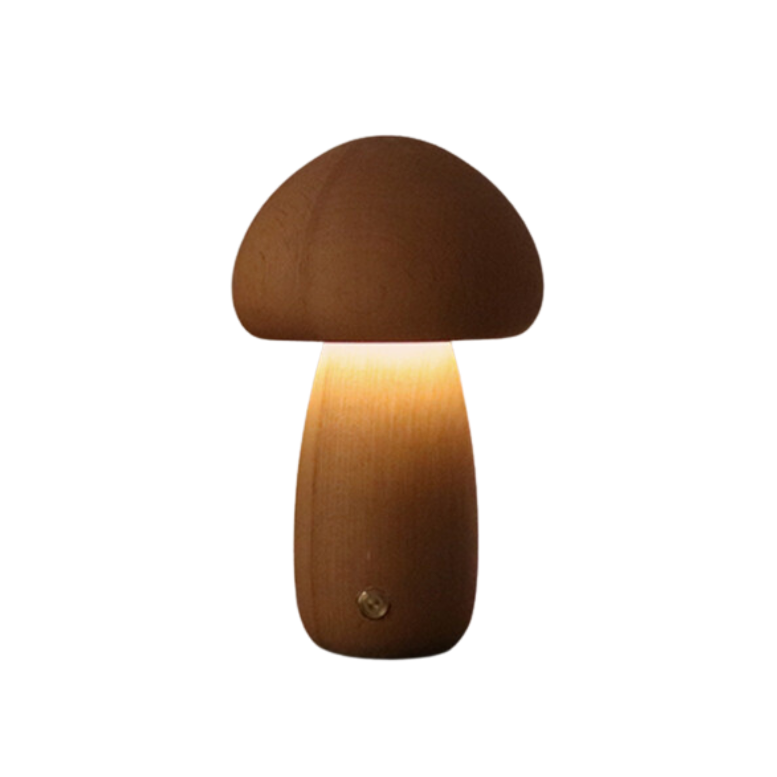 Lampe de table champignon en bois vintage