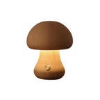 Lampe de table champignon en bois vintage