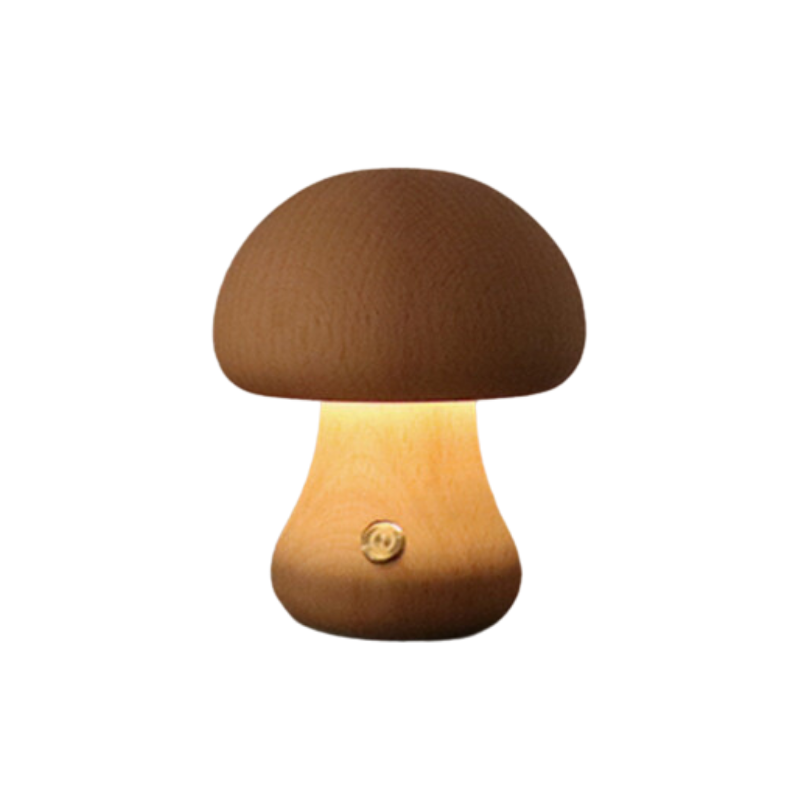 Lampe de table champignon en bois vintage