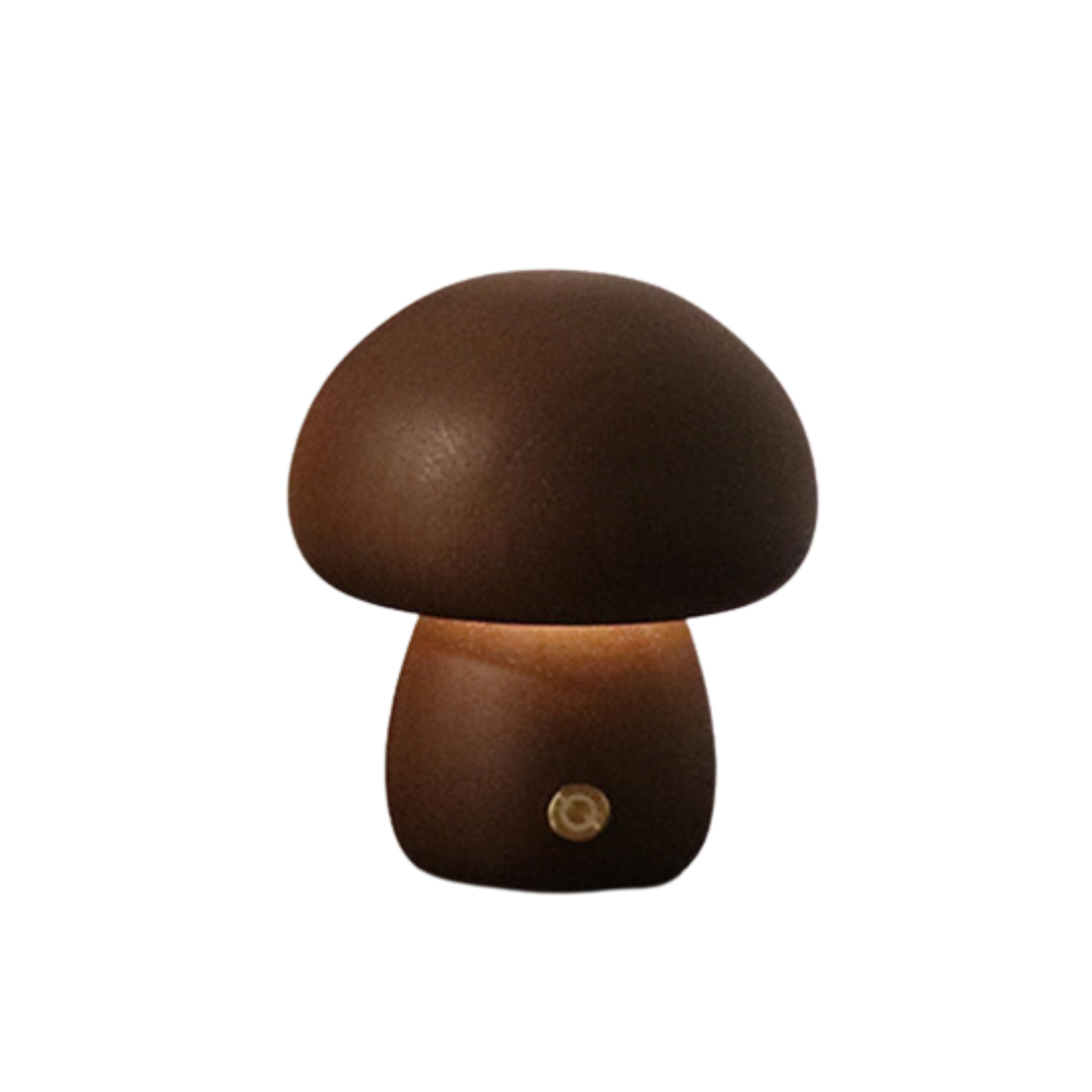Lampe de table champignon en bois vintage