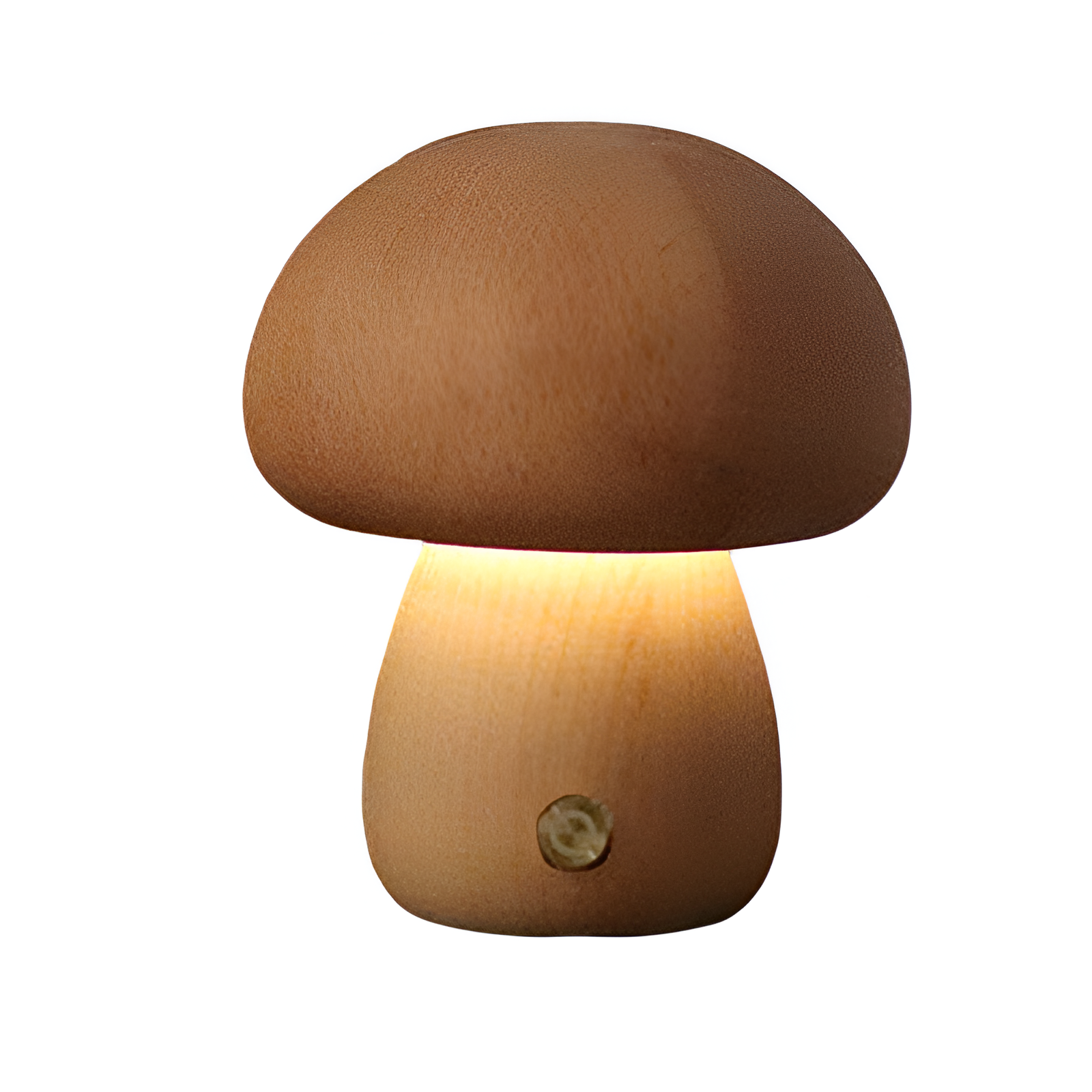 Lampe de table champignon en bois vintage